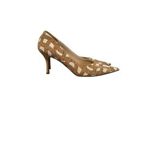 Vintage Pancaldi for Diane B. Italy Cork Print Pointed Toe Pump Heels size / 7.5